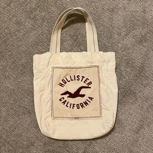 Hollister cream corduroy tote bag